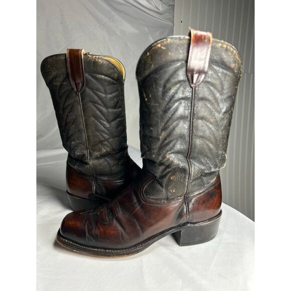 Neolite Vintage Black /brown mahogany Cowboy Western Boots Men\'s Size 9.5 main image 9